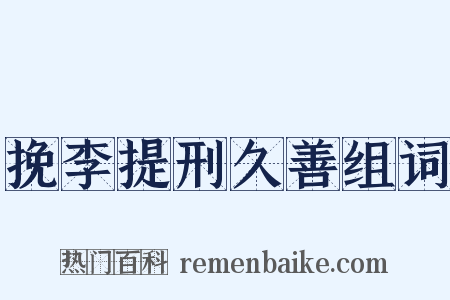 挽李提刑久善组词是什么意思的图片